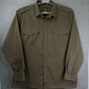 Men’s Cabelas 2XT 2XG Brown Button Down Outdoor Shirt